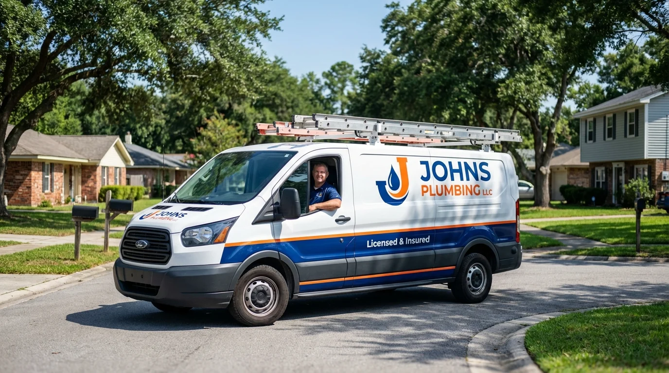Johns Plumbing LLC service van in Watchung, NJ